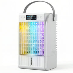 Portable Air Conditioner, 4-in-1 Mini Air Cooler with 4 Wind Speed, 2 Mist Mode, RGB 7 LED Light