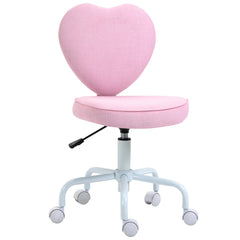 Heart Love Shaped Back Design Office Chair with Adjustable Height, Pink