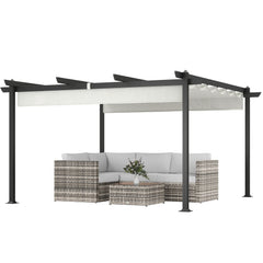 13' x 13' Aluminum Retractable Pergola Canopy, Outdoor Pergola for Garden, Patio, Backyard, Deck, White