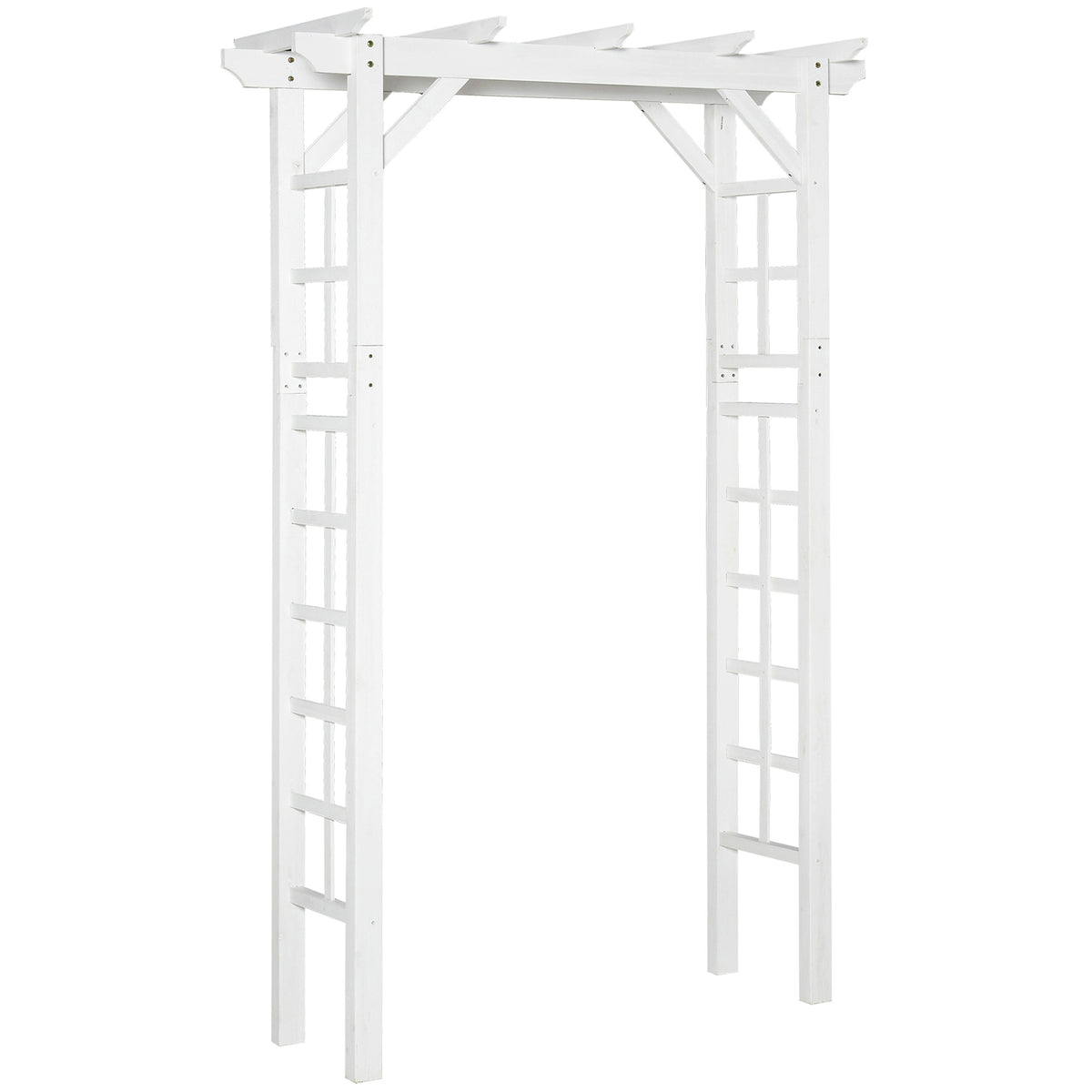 85" Wooden Garden Arbor for Wedding and Ceremony, Outdoor Garden Arch Trellis for Climbing Vines - White