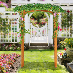 7.5' Fir Wood Round Outdoor Garden Pergola Style Arbor Arch Trellis