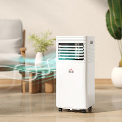10000 BTU Mobile Air Conditioner for Cooling and Dehumidifying, Remote Control, 24H Timer, LED Display, White