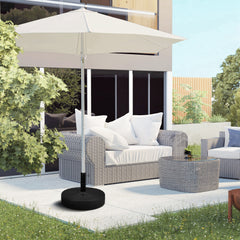 Umbrella Stand for 1.5" or 2" Umbrella Poles, Round Fillable Umbrella Base for Outdoor, Lawn, Deck, Black