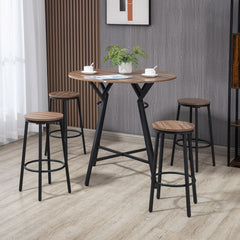 5-Piece Bar Table and Chairs Set, Space Saving Dining Table & 4 Stools