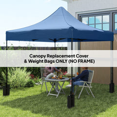 10' x 10' Replacement Canopy Top for Pop Up Canopy Tent with 4 Sand Bags, UPF50+ Protection, Navy Blue