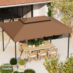 Model 84C-101 or 84C-144 13' x 10' Gazebo Replacement Canopy, Gazebo Top with Double Vented Roof (TOP ONLY), Coffee