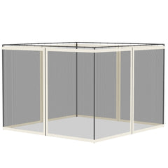Replacement Mesh Sidewall Netting for 10' x 10' Gazebos and Canopy Tents with Zippers, (Sidewall Only) White