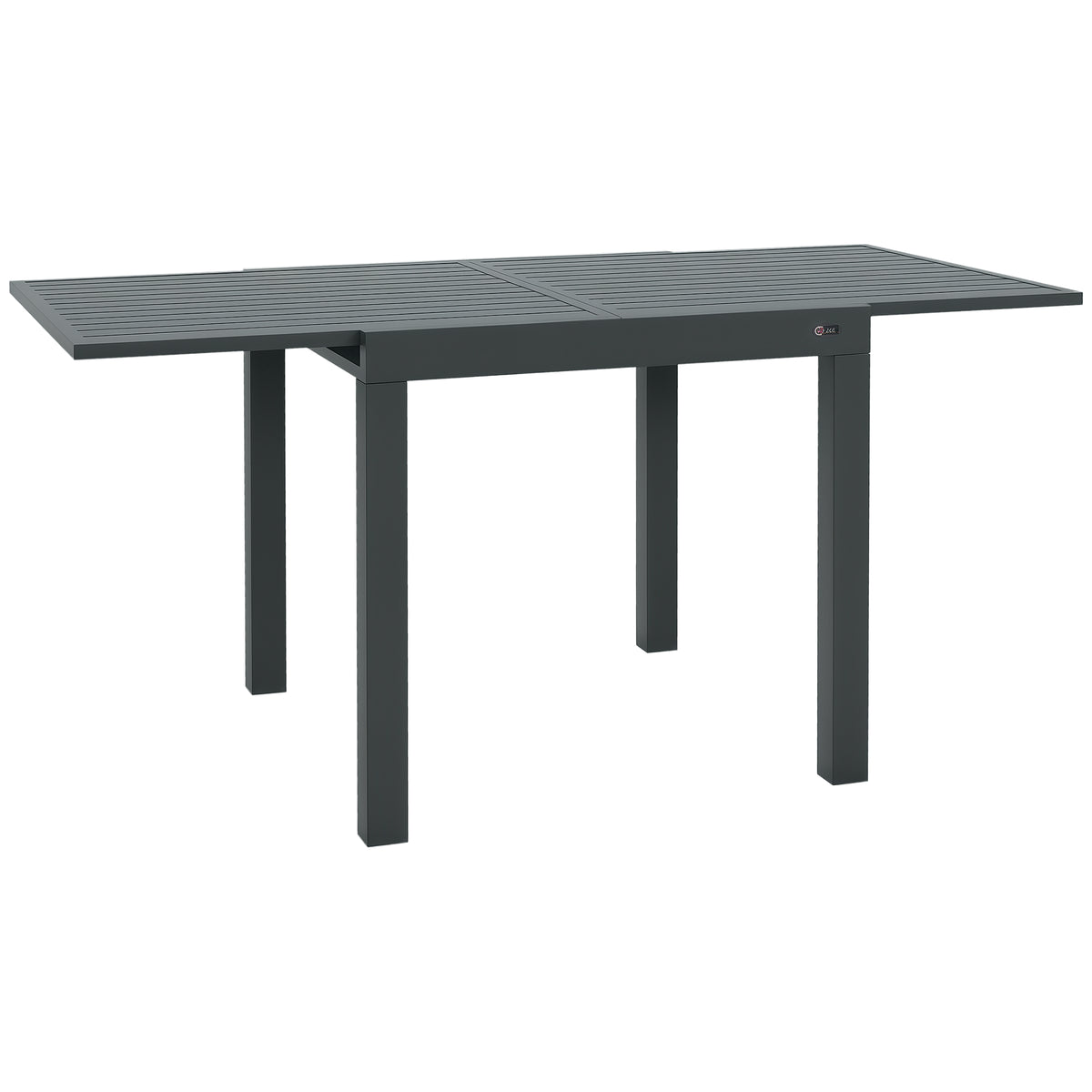 Expandable Patio Table, Outdoor Dining Table for 4-6 with Aluminum Frame for Garden, Lawn, Balcony Terrace, Gray