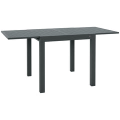 Expandable Patio Table, Outdoor Dining Table for 4-6 with Aluminum Frame for Garden, Lawn, Balcony Terrace, Gray