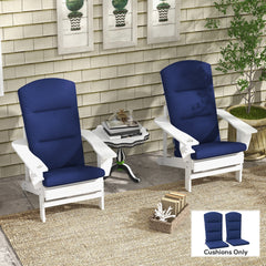 Outdoor Chair Cushions for Adirondack Chair, Replacement Cushions with Ties, Seat & Back Cushion, Blue