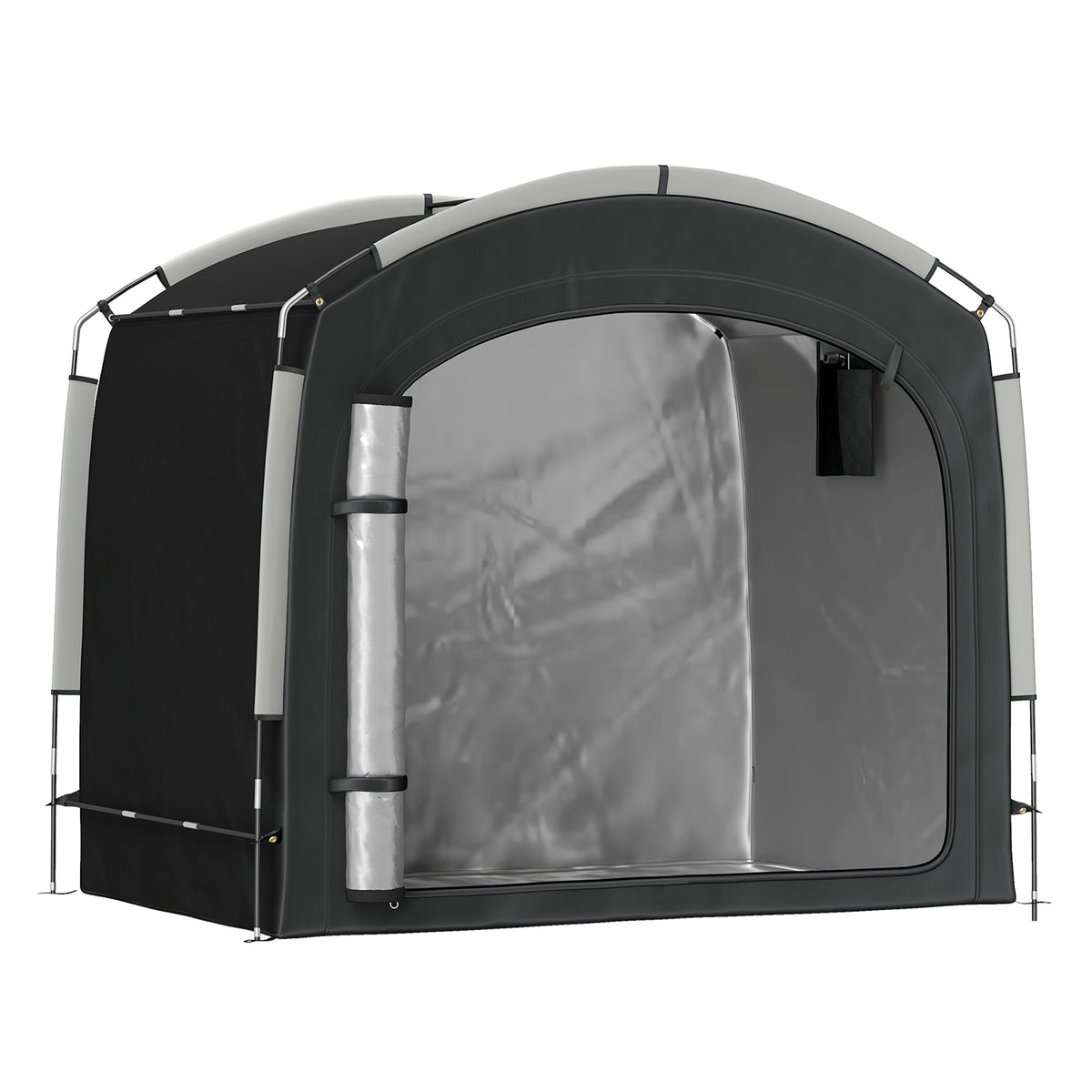 Bike Storage Shed Tent, Portable and Waterproof with 210D Oxford Fabric and Carry Bag for 3-4 Bicycles, Black