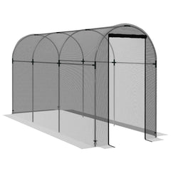 Galvanized Steel Crop Cage, Plant Protection Tent with Zippered Door, 4' x 12', Black