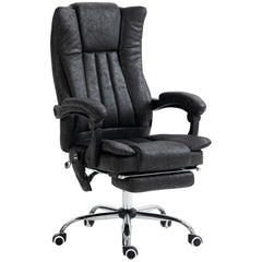 Massage Office Chair, 6 Points and Heat, Reclining Computer Chair with High Back, Adjustable Height and Footrest, Black