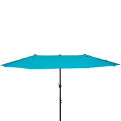 Patio Umbrella 15ft Double-Sided Outdoor Market Extra Large Umbrella with Crank Handle for Deck, Lawn, Backyard and Pool, Blue