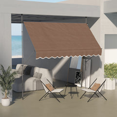 10' x 4' Manual Retractable Awning, Non-Screw Patio Awning, UV Resistant, for Window or Door, Coffee