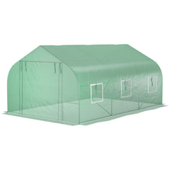 11.5' x 10' x 6.5' Outdoor Portable Walk-In Tunnel Greenhouse with Windows-Deep Green