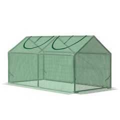 4' x 2' x 2' Portable Mini Greenhouse, Small Green House with PE Cover, Roll-up Zippered Windows for Indoor, Outdoor Garden, Green