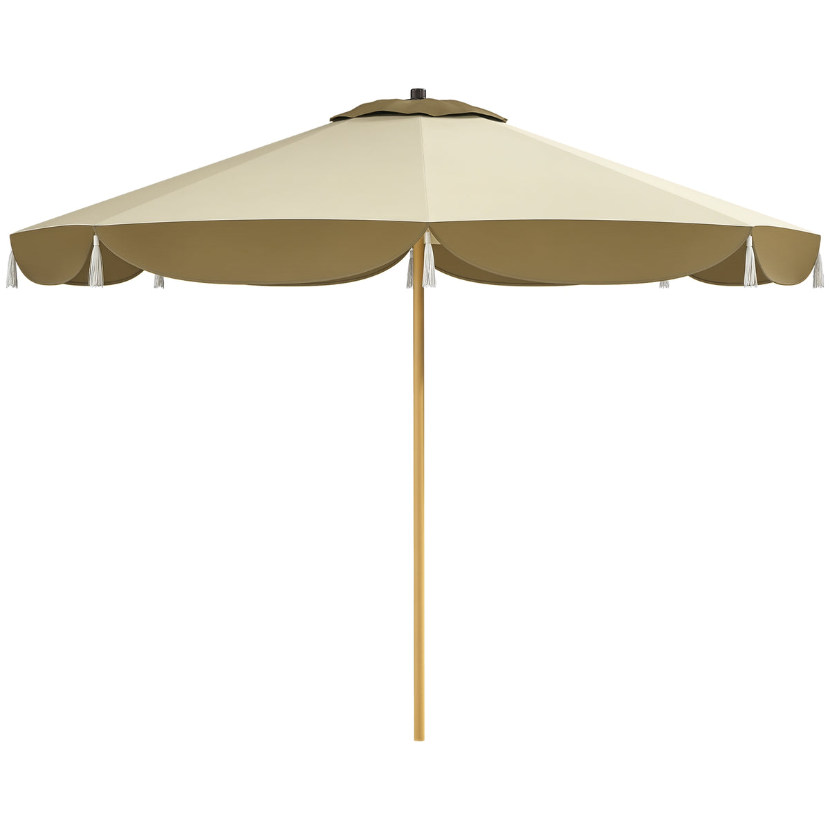 9FT Patio Umbrella, UPF 50+ Outdoor Market Umbrella with 8 Ribs, Vented Outdoor Table Umbrella for Deck, Backyard and Lawn, Cream White