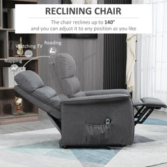 Power Lift Chair for Seniors, Electric Lift Recliner Chair with Remote Control, Side Pockets for Living Room, Gray