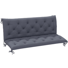 59" x 38" Tufted Bench Cushion for Outdoor Furniture, 3-Seater Replacement for Swing Chair, Patio Sofa/Couch, Dark Gray