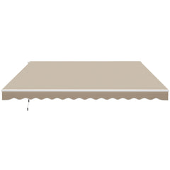 12' x 10' Retractable Awning Patio Awnings Sun Shade Shelter with Manual Crank Handle, 280g/m² UV & Water-Resistant Fabric and Aluminum Frame for Deck, Balcony, Yard, Cream White