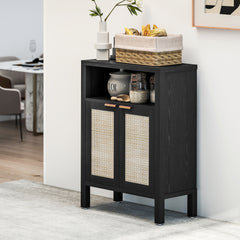 Sideboard Buffet Cabinet with Storage, Modern Accent Cabinet with Adjustable Shelf, Coffee Bar Cabinet, Distressed Black