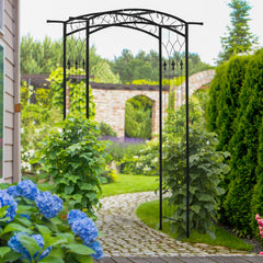 7Ft Garden Arch Arbor, Metal Arch Trellis for Climbing Vines, Garden Archway for Wedding, Bridal Party, Ceremony