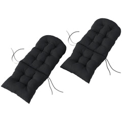 Outdoor Adirondack Chair Cushions Set of 2, Tufted High Back Patio Chair Cushions, Black