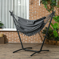 U Shape Stand Hammock Chair, Headrest Include Hammock Swing, Dark Gray