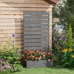 Trellis Planter for Climbing Plants, Raised Garden Bed with Trellis, Planter Box for Outdoor Garden, Dark Gray