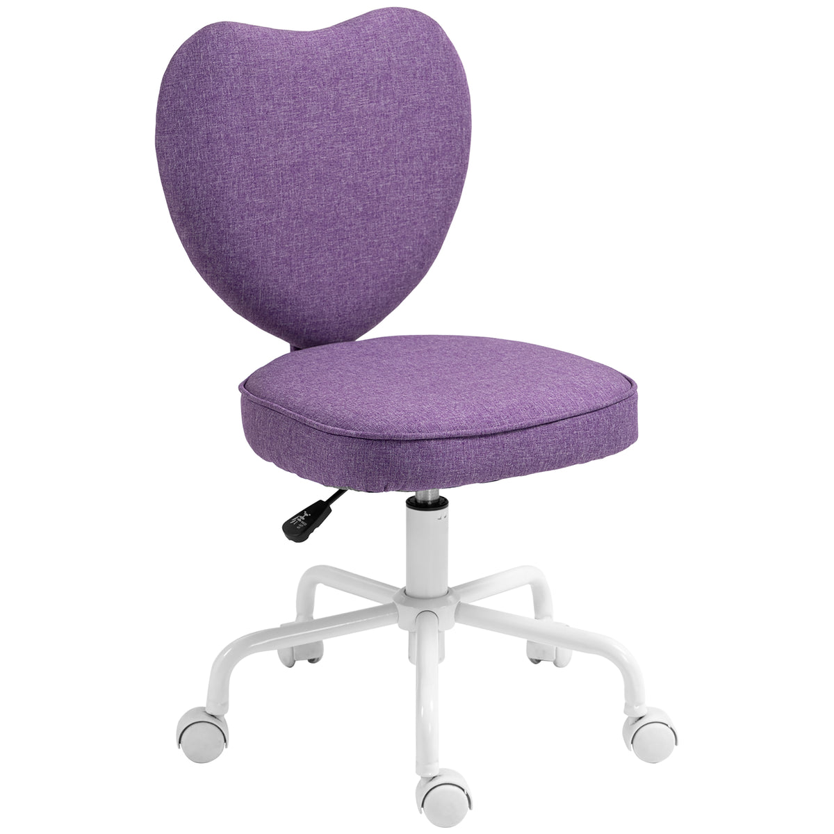 Heart Love Shaped Back Design Office Chair with Adjustable Height, Purple