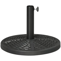 30 lbs. Market Umbrella Base Holder 18" Heavy Duty Round Parasol Stand with Rattan Design for Patio, Black