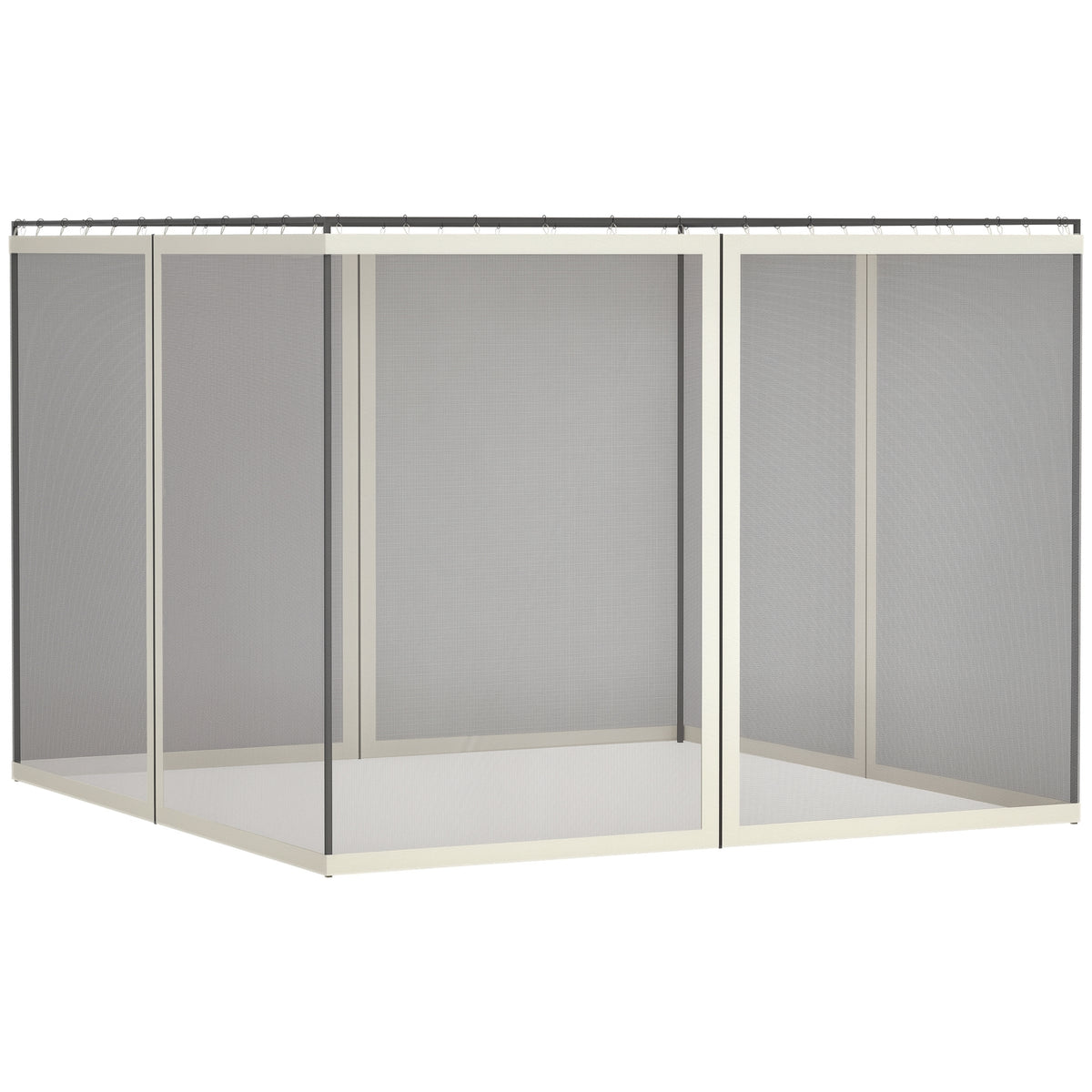 Replacement Mesh Sidewall Netting for 10' x 13' Gazebos and Canopy Tents with Zippers, (Sidewall Only) White