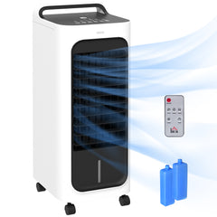 Room Air Cooler with Ice Packs, Ice Cooling Fan Water Humidifier Unit with Remote, Timer, Oscillating