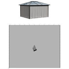 9.84' x 9.84' Gazebo Sidewall Set with Hooks/C-Rings, Gray