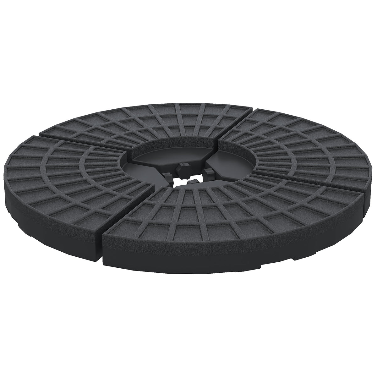 Large 4 Piece Round Fillable Weighted Offset Market Patio Umbrella Base