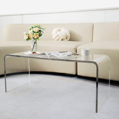 Acrylic Coffee Table 39" Long Rectangle Tea Table for Living Room Clear