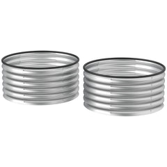 Set of 2 Raised Garden Bed, Metal Planter Box with Safety Edging, Easy-to-assemble Stock Tank 3'x3'x1.4' Silver
