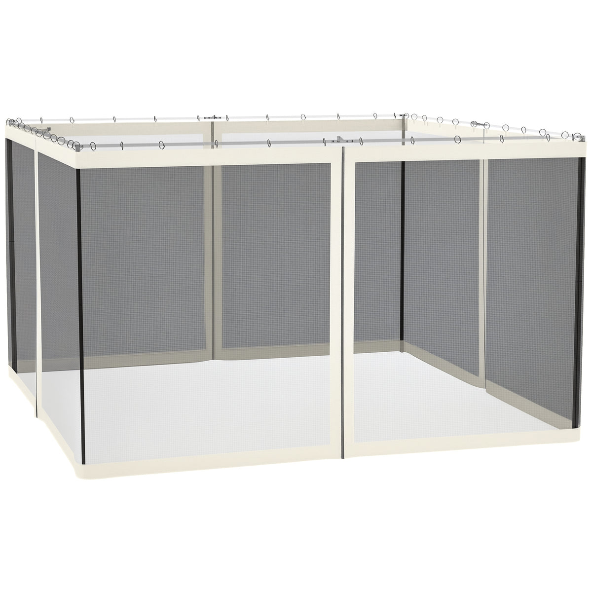 Replacement Mesh Sidewall Netting for 10' x 12' Gazebos and Canopy Tents with Zippers, (Sidewall Only) White