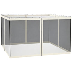 Replacement Mesh Sidewall Netting for 10' x 12' Gazebos and Canopy Tents with Zippers, (Sidewall Only) White