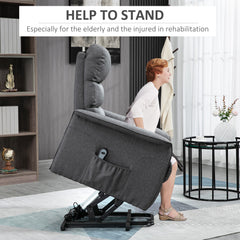 Power Lift Chair for Seniors, Electric Lift Recliner Chair with Remote Control, Side Pockets for Living Room, Gray