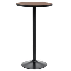 41" H Bar Height Round Bar Table, Rustic Industrial Pub Table, Elm Wood Top Bistro Table with Metal Base