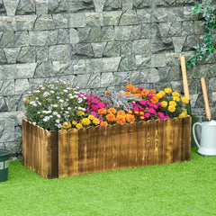40" x 16" x 12" Raised Planter Box Garden Scalloped Edge Wooden