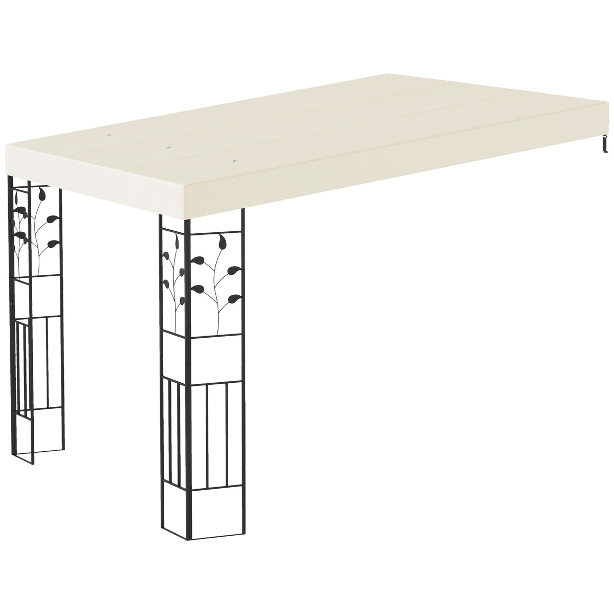 10' x 10' Outdoor Pergola Canopy, Metal Patio Canopy with Drainage Holes for Backyard, Garden, Cream White