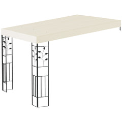 10' x 10' Outdoor Pergola Canopy, Metal Patio Canopy with Drainage Holes for Backyard, Garden, Cream White
