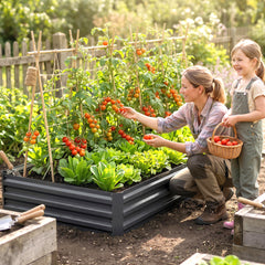 95" x 36" x 12" Galvanized Raised Garden Bed, Easy DIY and Cleaning for Growing Flowers, Herbs, Succulents, Gray