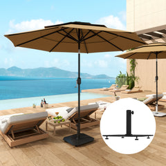 Square Patio Umbrella Base, 41 lbs Metal Umbrella Stand Base with Adjustable Foot Pads, Heavy Duty Patio Umbrella Holder for 1.3"/1.5"/1.9" Umbrella Poles for Outdoor, Lawn, Poolside, Black