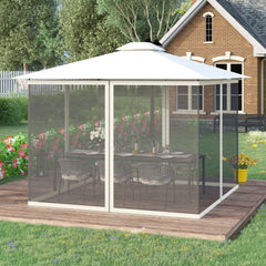 Replacement Mesh Sidewall Netting for 10' x 10' Gazebos and Canopy Tents with Zippers, (Sidewall Only) White