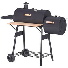 Charcoal BBQ Grill and Smoker Combo with Wheels Steel Portable Backyard BBQ Grill, 231 Sq.In. Cooking Area