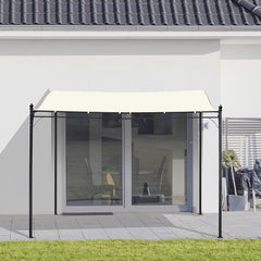 10' x 10' Steel Outdoor Pergola Gazebo, Patio Canopy with Weather-Resistant Fabric and Drainage Holes for Backyard, Deck, Garden, Cream White